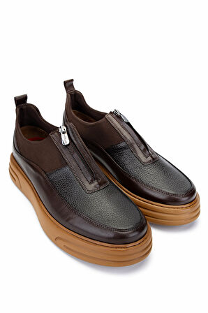 Tamer Tanca Erkek Hakiki Deri Kahverengi Casual Ayakkabı 537 3481 ERK AYK SK24-25 KAHVE DR