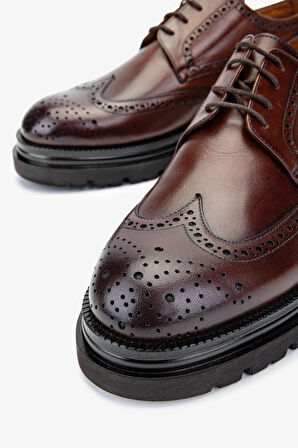 Valmenti Erkek Hakiki Deri Kahverengi Klasik Ayakkabı 537 3495 ERK AYK SK24-25 KAHVE DR