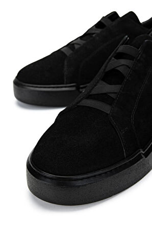 Tamer Tanca Erkek Hakiki Deri Siyah Süet Sneakers & Spor Ayakkabı 352 23370 ERK AYK Y25 SIYAH SUET