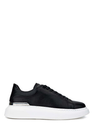 Tamer Tanca Erkek Hakiki Deri Siyah/Beyaz Sneakers & Spor Ayakkabı 933 BACKS ERK AYK SK24-25 SYH DR/BYZ