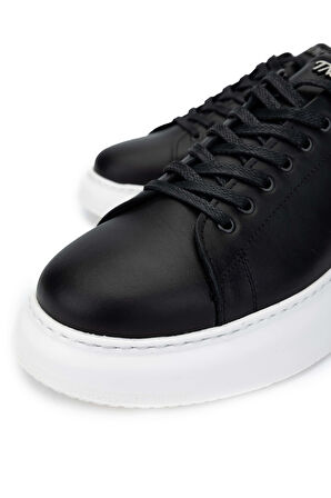 Tamer Tanca Erkek Hakiki Deri Siyah/Beyaz Sneakers & Spor Ayakkabı 933 BACKS ERK AYK SK24-25 SYH DR/BYZ