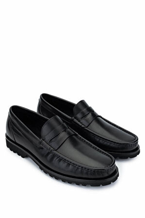 Tamer Tanca Erkek Hakiki Deri Siyah Analin Loafer Ayakkabı 1008 3382 ERK AYK SK24-25 SIYAH AKD