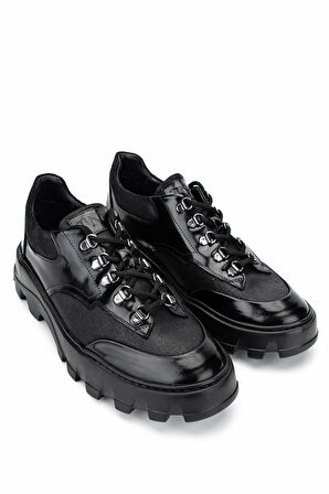 Tamer Tanca Erkek Hakiki Deri Siyah Sneakers & Spor Ayakkabı 698 1061-2 ERK AYK SK23/24 SYH ACMA/SYH BSK