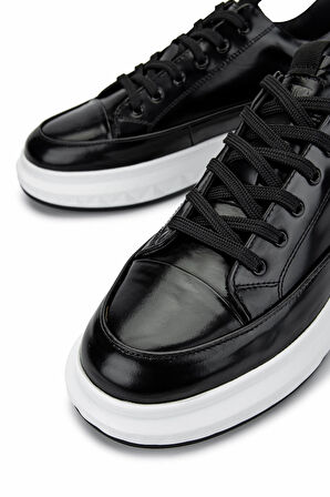 Tamer Tanca Erkek Hakiki Deri Siyah Açma Casual Ayakkabı 381 20565 ERK AYK SK24-25 SIYAH ACMA