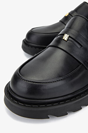 Valmenti Kadın Hakiki Deri Siyah Deri Loafer Ayakkabı 926 24111 BN AYK SK24-25 SIYAH DR