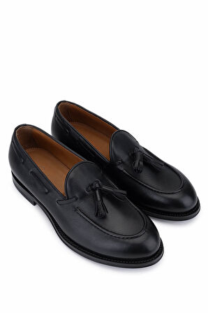 Franceschetti Erkek Hakiki Deri Siyah Loafer Ayakkabı 981 2366001 ERK AYK SK24-25 NERO