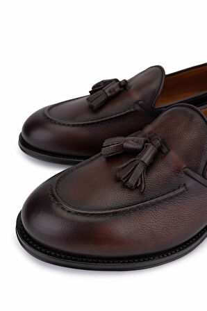 Franceschetti Erkek Hakiki Deri Kahverengi Loafer Ayakkabı 981 2366001 ERK AYK SK24-25 T.MORO