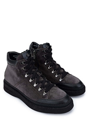 Mario Bruni Erkek Hakiki Deri Gri Casual Bot 1024 14975 ERK BOT SK24-25 GRIGIO