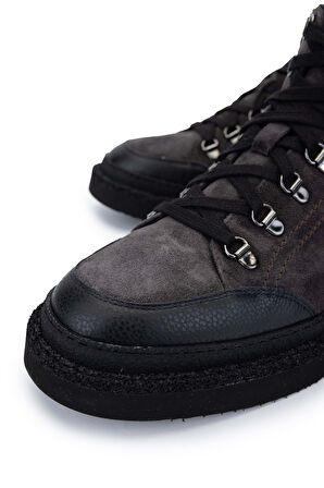 Mario Bruni Erkek Hakiki Deri Gri Casual Bot 1024 14975 ERK BOT SK24-25 GRIGIO