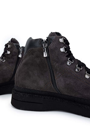 Mario Bruni Erkek Hakiki Deri Gri Casual Bot 1024 14975 ERK BOT SK24-25 GRIGIO