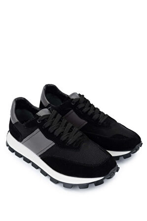 Tamer Tanca Erkek Deri & Tekstil Siyah Sneakers & Spor Ayakkabı 1084 7002 ERK AYK SK24-25 SIYAH