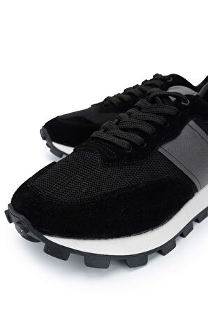 Tamer Tanca Erkek Deri & Tekstil Siyah Sneakers & Spor Ayakkabı 1084 7002 ERK AYK SK24-25 SIYAH
