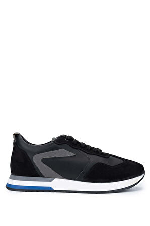 Tamer Tanca Erkek Hakiki Deri Siyah Sneakers & Spor Ayakkabı 1084 3002 ERK AYK SK24-25 SIYAH
