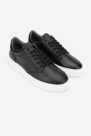 Valmenti Cess Erkek Siyah Floter Hakiki Deri Sneakers & Spor Ayakkabı 04 2509 ERK AYK Y24