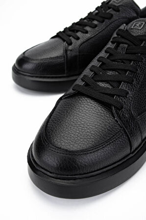 Tamer Tanca Erkek Hakiki Deri Siyah Floter Sneakers & Spor Ayakkabı 04 3522 ERK AYK SK24-25 SIYAH FLTR