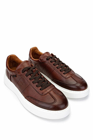 Tamer Tanca Erkek Hakiki Deri Kahverengi Sneakers & Spor Ayakkabı 04 3508 ERK AYK SK24-25 KAHVE