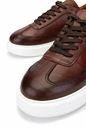 Tamer Tanca Erkek Hakiki Deri Kahverengi Sneakers & Spor Ayakkabı 04 3508 ERK AYK SK24-25 KAHVE