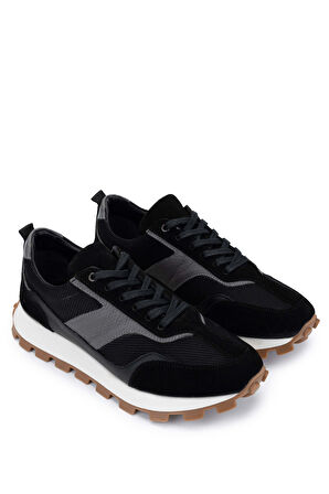 Tamer Tanca Erkek Deri & Tekstil Siyah Sneakers & Spor Ayakkabı 1084 7004 ERK AYK SK24-25 SIYAH