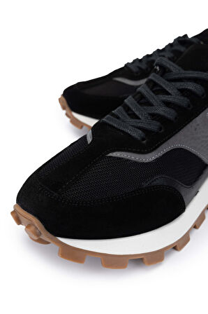 Tamer Tanca Erkek Deri & Tekstil Siyah Sneakers & Spor Ayakkabı 1084 7004 ERK AYK SK24-25 SIYAH