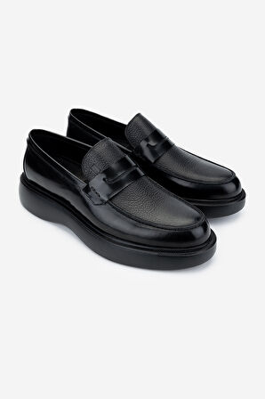 Valmenti Erkek Hakiki Deri Siyah Loafer Ayakkabı 722 9528 ERK AYK SK24-25 SIYAH