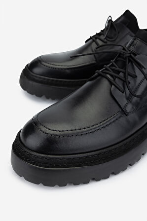 Valmenti Erkek Hakiki Deri Siyah Antik Casual Ayakkabı 863 10269 ERK AYK SK24-25 SIYAH ANTIK