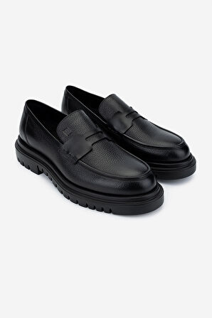 Valmenti Erkek Hakiki Deri Siyah Floter Loafer Ayakkabı 722 5233 ERK AYK SK24-25 SIYAH FLTR