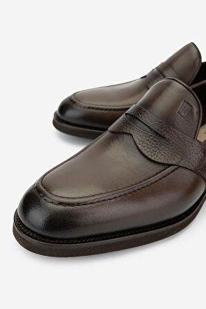 Valmenti Erkek Hakiki Deri Kahverengi Loafer Ayakkabı 722 21816 ERK AYK SK24-25 KAHVE