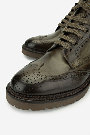 Valmenti Erkek Hakiki Deri Haki Casual Bot 994 9351 ERK BOT K24-25 MILITARE