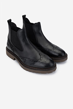 Valmenti Erkek Hakiki Deri Siyah Casual Bot 994 9352B ERK BOT K24-25 NERO