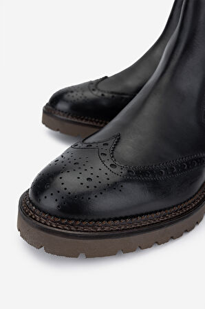 Valmenti Erkek Hakiki Deri Siyah Casual Bot 994 9352B ERK BOT K24-25 NERO