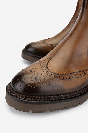 Valmenti Erkek Hakiki Deri Bej Casual Bot 994 9352B ERK BOT K24-25 CUOIO