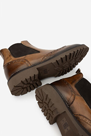 Valmenti Erkek Hakiki Deri Bej Casual Bot 994 9352B ERK BOT K24-25 CUOIO