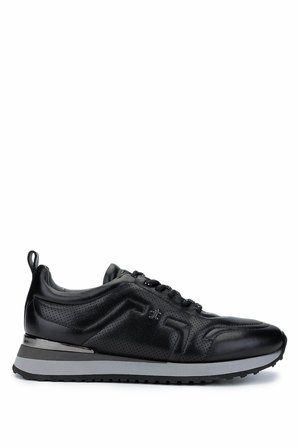 Tamer Tanca Erkek Hakiki Deri Siyah Sneakers & Spor Ayakkabı 383 5960 ERK AYK SK24-25 SIYAH SLVR