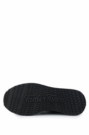Tamer Tanca Erkek Hakiki Deri Siyah Sneakers & Spor Ayakkabı 383 5960 ERK AYK SK24-25 SIYAH SLVR