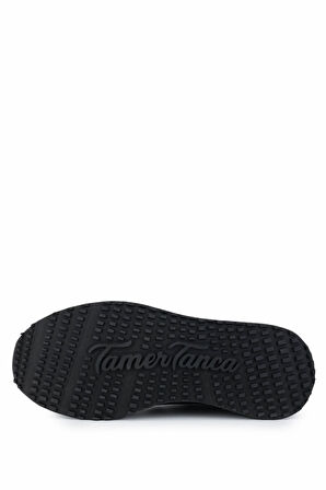 Tamer Tanca Erkek Hakiki Deri Siyah Sneakers & Spor Ayakkabı 383 5960 ERK AYK SK24-25 SIYAH SLVR