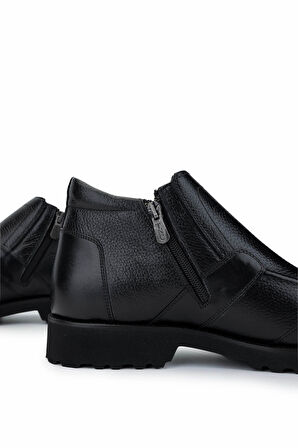 Tamer Tanca Erkek Hakiki Deri Siyah Floter Casual Bot 183 41351 ERK BOT SK24-25 SIYAH FLTR