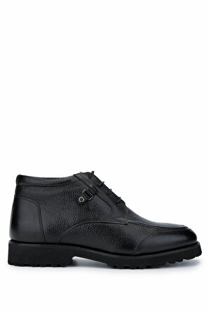 Tamer Tanca Erkek Hakiki Deri Siyah Floter Casual Bot 183 41352 ERK BOT SK24-25 SIYAH FLTR