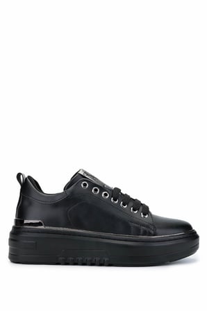 Tamer Tanca Kadın Vegan Siyah Sneakers & Spor Ayakkabı 817 08-2 BN AYK SK24-25 SIYAH CILT