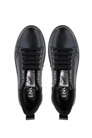 Tamer Tanca Kadın Vegan Siyah Sneakers & Spor Ayakkabı 817 08-2 BN AYK SK24-25 SIYAH CILT