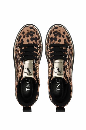 Tamer Tanca Kadın Vegan Leopar Sneakers & Spor Ayakkabı 817 08-2 BN AYK SK24-25 LEOPAR