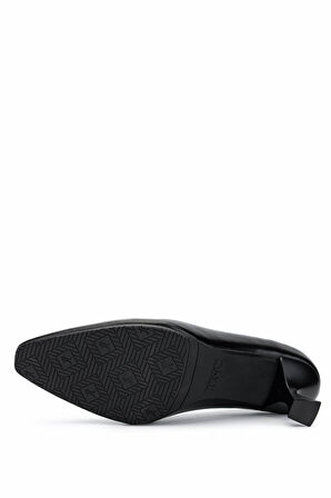 Tamer Tanca Kadın Hakiki Deri Siyah Deri Topuklu Ayakkabı 1027 0198 BN AYK SK24-25 SIYAH DR