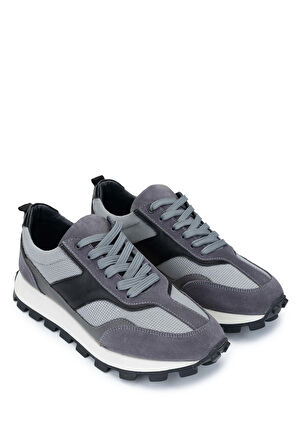 Tamer Tanca Erkek Deri & Tekstil Koyu Gri Sneakers & Spor Ayakkabı 1084 7004 ERK AYK SK24-25 K.GRI