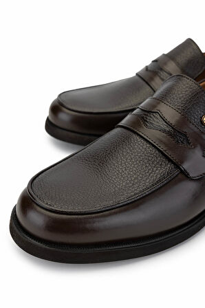 Tamer Tanca Erkek Hakiki Deri Kahverengi Loafer Ayakkabı 537 3515 ERK AYK SK24-25 KAHVE BFL/GYK