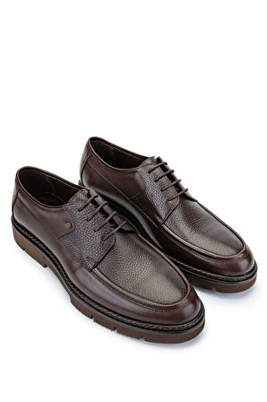 Tamer Tanca Erkek Hakiki Deri Kahverengi Casual Ayakkabı 554 3704 ERK AYK SK24-25 KAHVE