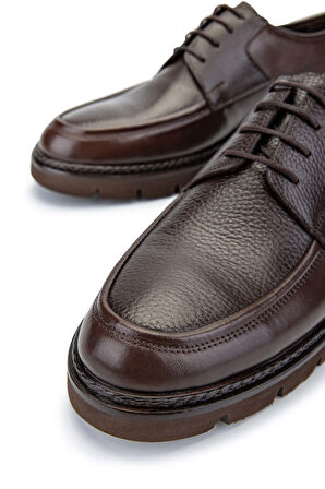 Tamer Tanca Erkek Hakiki Deri Kahverengi Casual Ayakkabı 554 3704 ERK AYK SK24-25 KAHVE