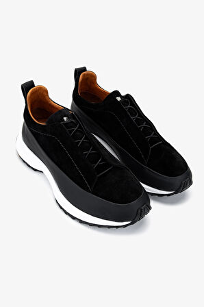 Valmenti Erkek Hakiki Deri Siyah Sneakers & Spor Ayakkabı 1092 V2222 ERK AYK SK24-25 SIYAH DR/SUET