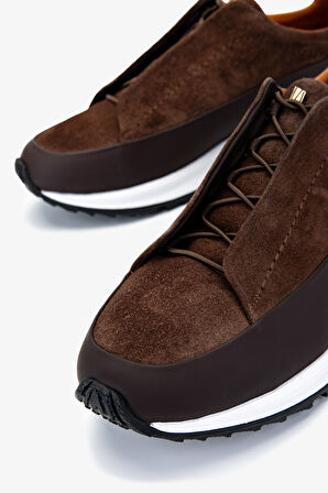 Valmenti Erkek Hakiki Deri Sneakers & Spor Ayakkabı 1092 V2222 ERK AYK SK24-25 KAHVE DR/SUET