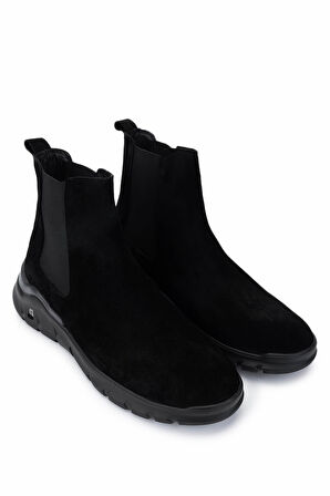 Tamer Tanca Erkek Hakiki Deri Siyah Süet Casual Bot 698 1084-13 ERK BOT SK24-25 SIYAH SUET