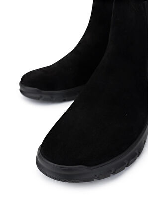 Tamer Tanca Erkek Hakiki Deri Siyah Süet Casual Bot 698 1084-13 ERK BOT SK24-25 SIYAH SUET