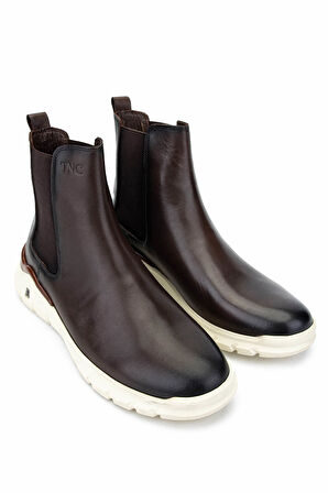 Tamer Tanca Erkek Hakiki Deri Kahverengi Casual Bot 698 1084-13 ERK BOT SK24-25 KAHVE DR